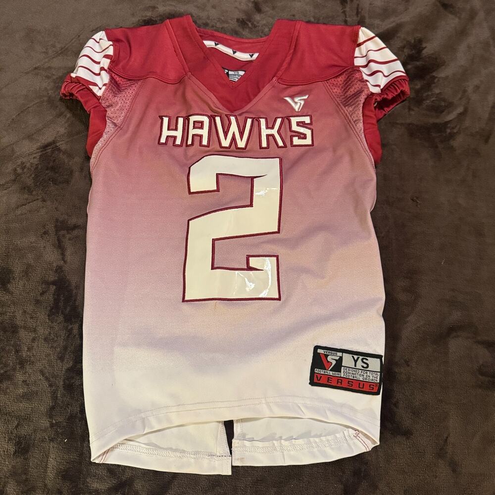 Kids Red Hawks Football Jersey Youth Size S local team #2 Versus